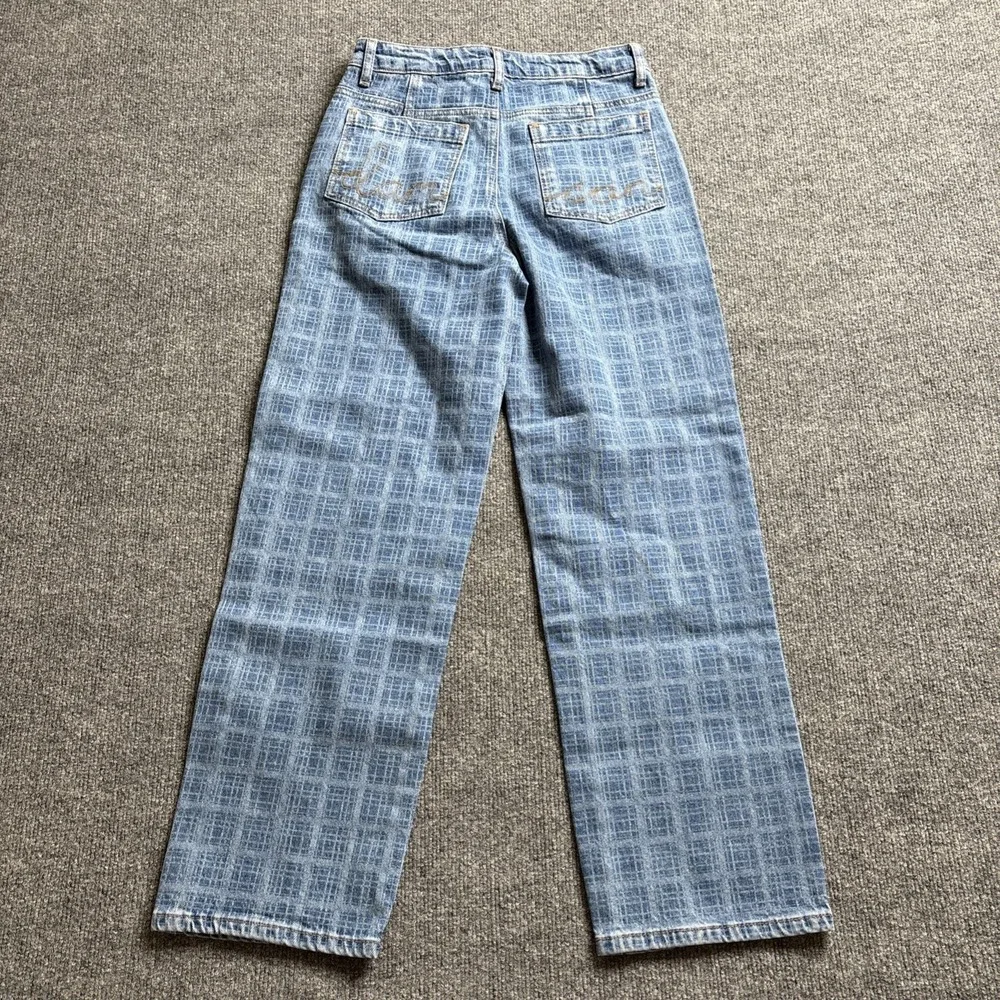 Anthropologie Damson Madder Tovie Laser Check Jeans Women's US 4 UK 8 Indie NWT